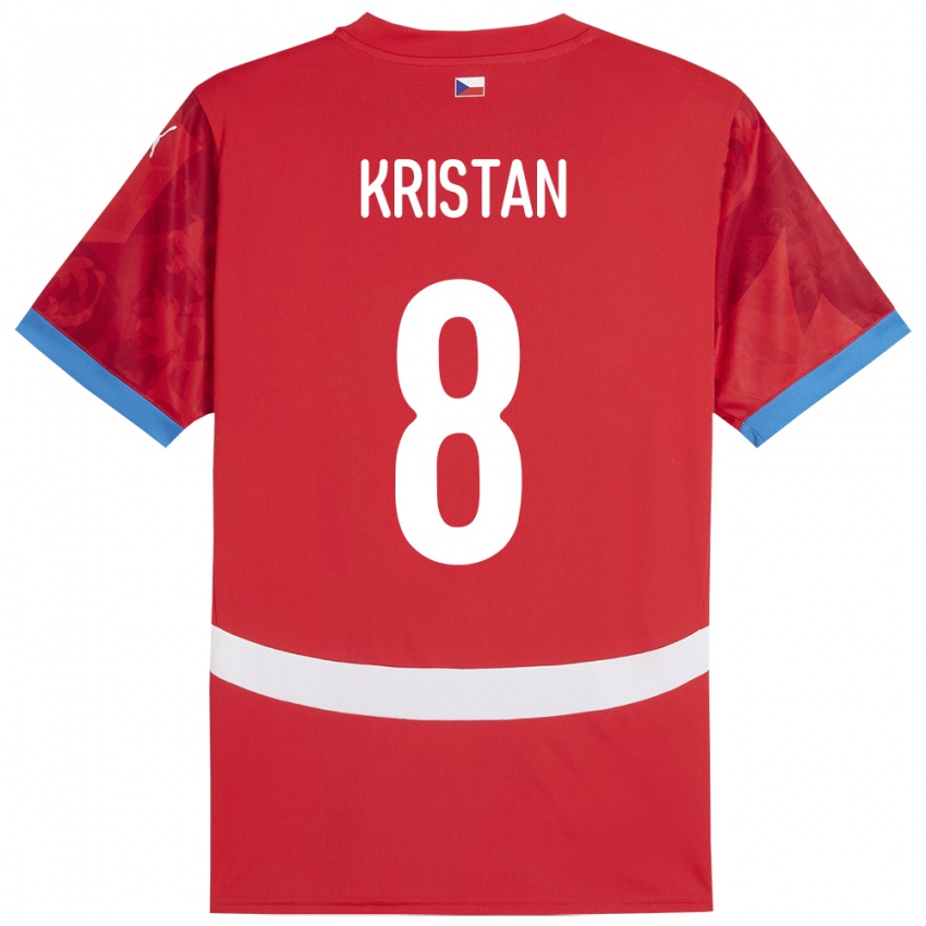 Kinder Tschechien Jakub Kristan #8 Rot Heimtrikot Trikot 24-26 T-Shirt Schweiz