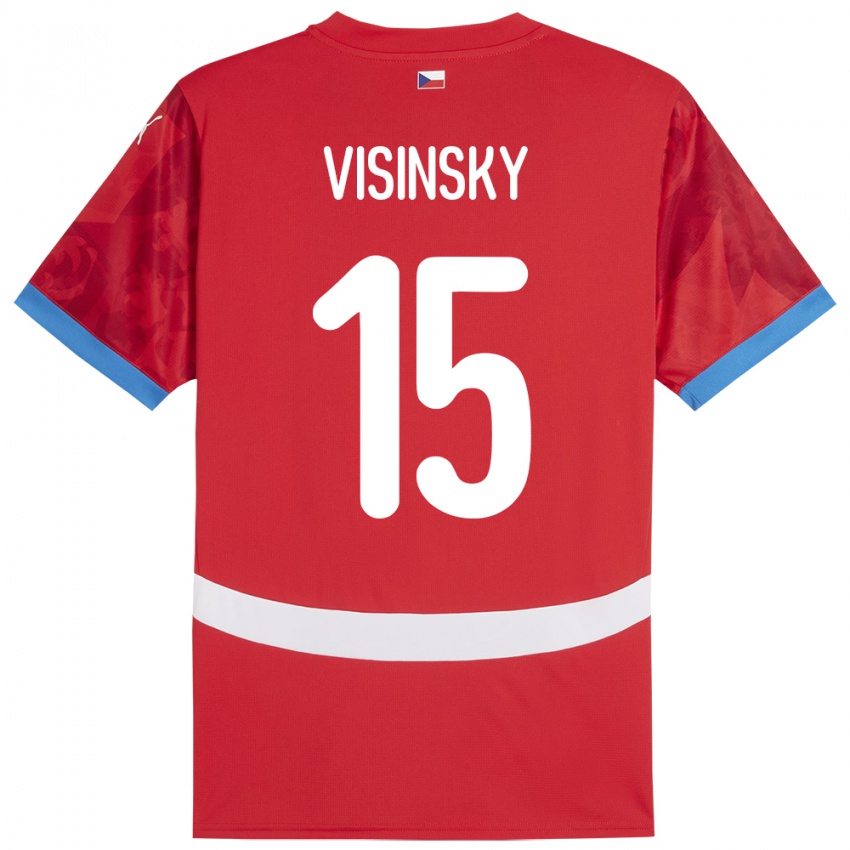 Kinder Tschechien Denis Visinsky #15 Rot Heimtrikot Trikot 24-26 T-Shirt Schweiz