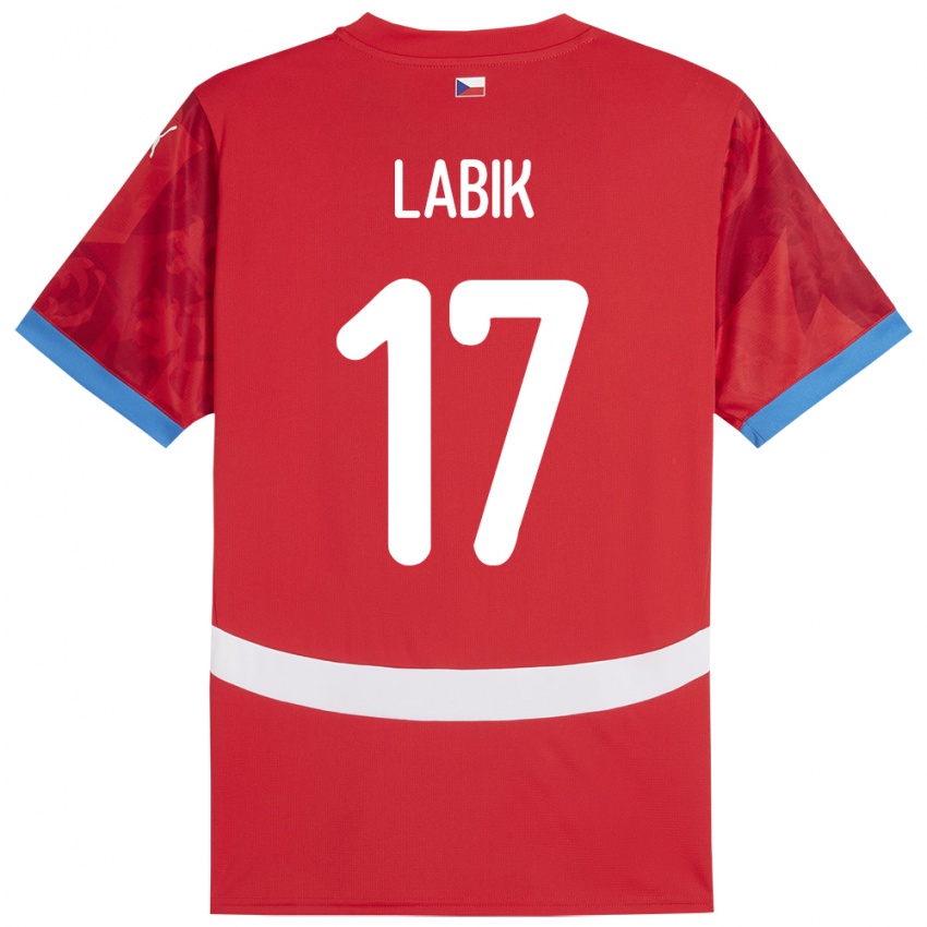 Kinder Tschechien Albert Labik #17 Rot Heimtrikot Trikot 24-26 T-Shirt Schweiz