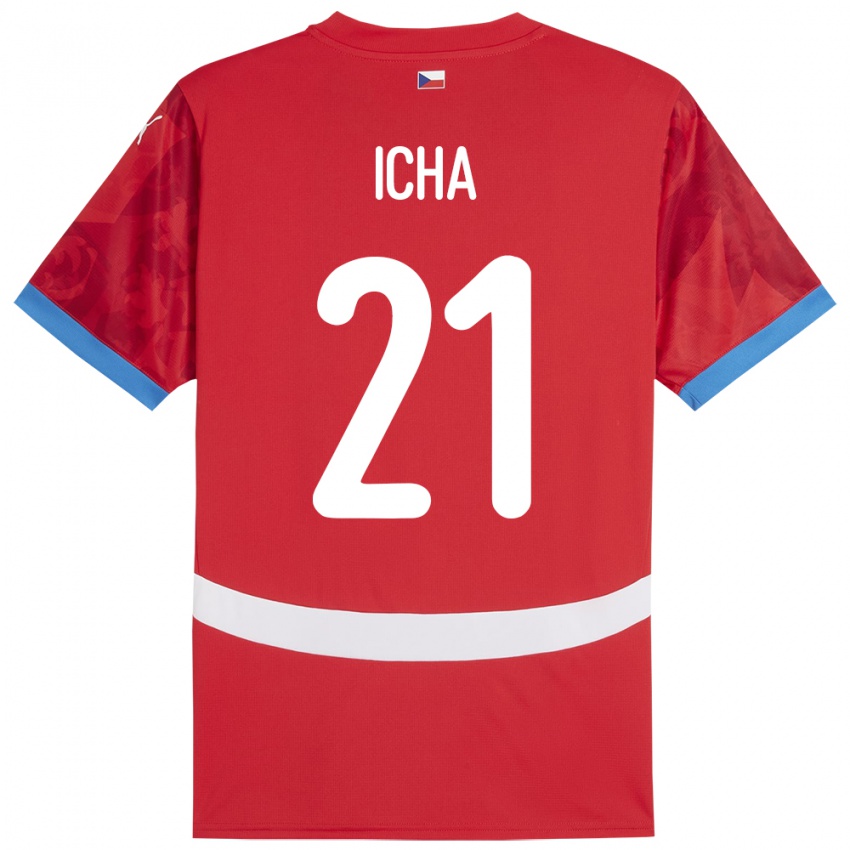 Kinder Tschechien Marek Icha #21 Rot Heimtrikot Trikot 24-26 T-Shirt Schweiz