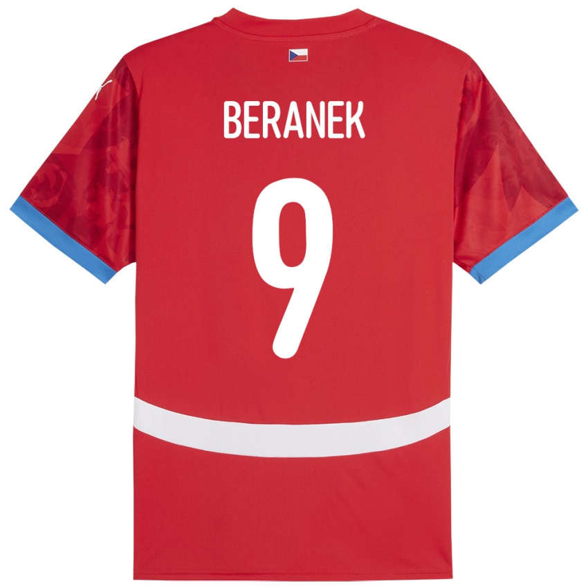 Kinder Tschechien Marek Beranek #9 Rot Heimtrikot Trikot 24-26 T-Shirt Schweiz