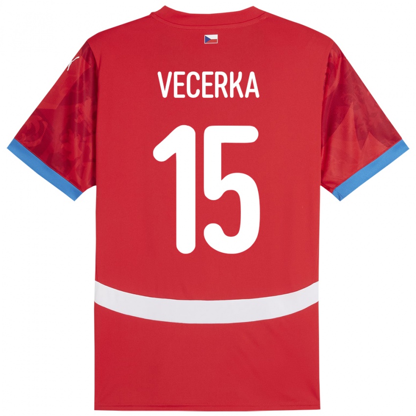 Kinder Tschechien Dalibor Vecerka #15 Rot Heimtrikot Trikot 24-26 T-Shirt Schweiz