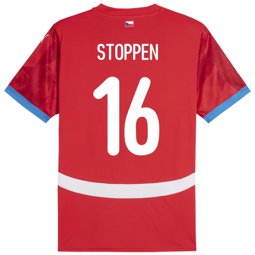 Kinder Tschechien Tadeas Stoppen #16 Rot Heimtrikot Trikot 24-26 T-Shirt Schweiz