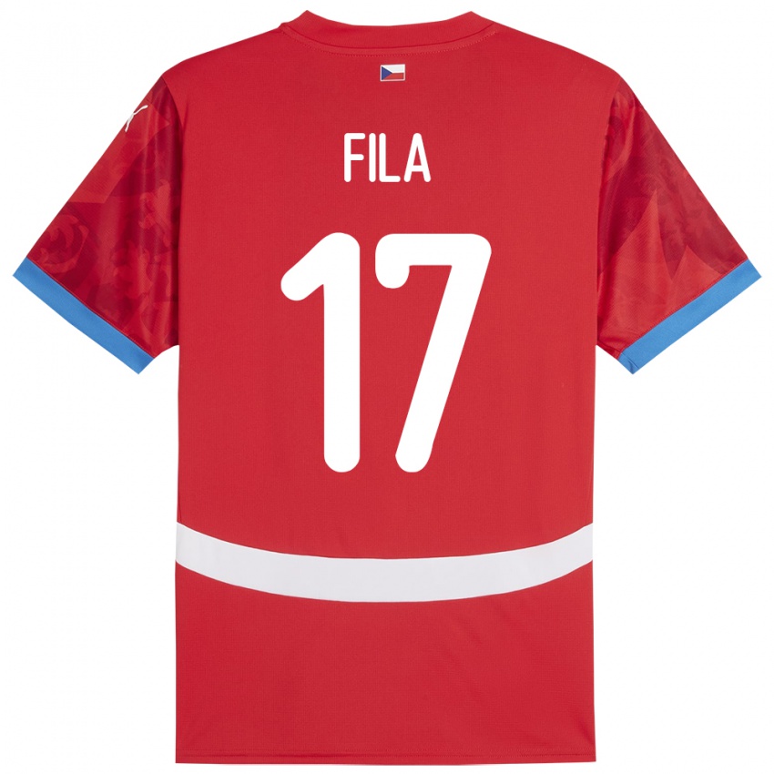 Kinder Tschechien Lukas Fila #17 Rot Heimtrikot Trikot 24-26 T-Shirt Schweiz