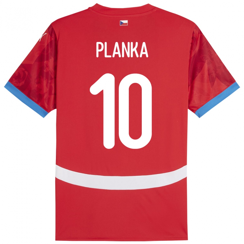 Kinder Tschechien David Planka #10 Rot Heimtrikot Trikot 24-26 T-Shirt Schweiz