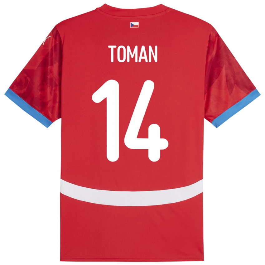 Kinder Tschechien Zdenek Toman #14 Rot Heimtrikot Trikot 24-26 T-Shirt Schweiz