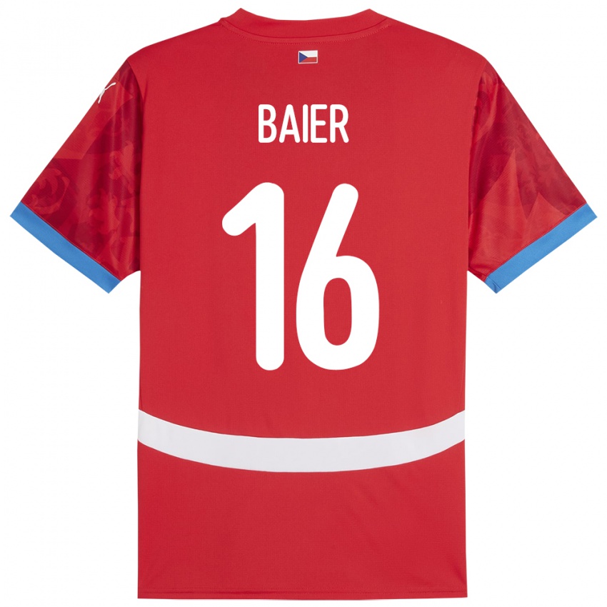 Kinder Tschechien Viktor Baier #16 Rot Heimtrikot Trikot 24-26 T-Shirt Schweiz