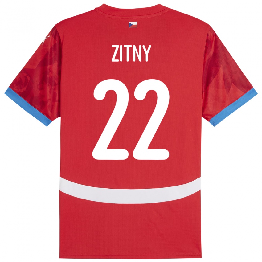 Kinder Tschechien Matej Zitny #22 Rot Heimtrikot Trikot 24-26 T-Shirt Schweiz