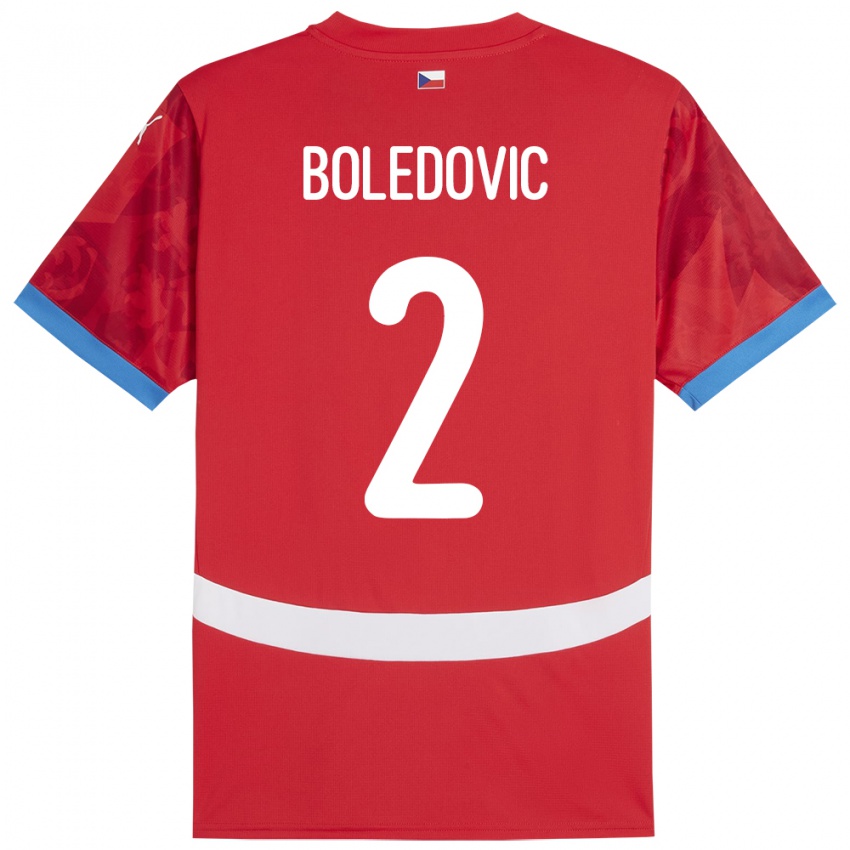 Kinder Tschechien Tobias Boledovic #2 Rot Heimtrikot Trikot 24-26 T-Shirt Schweiz