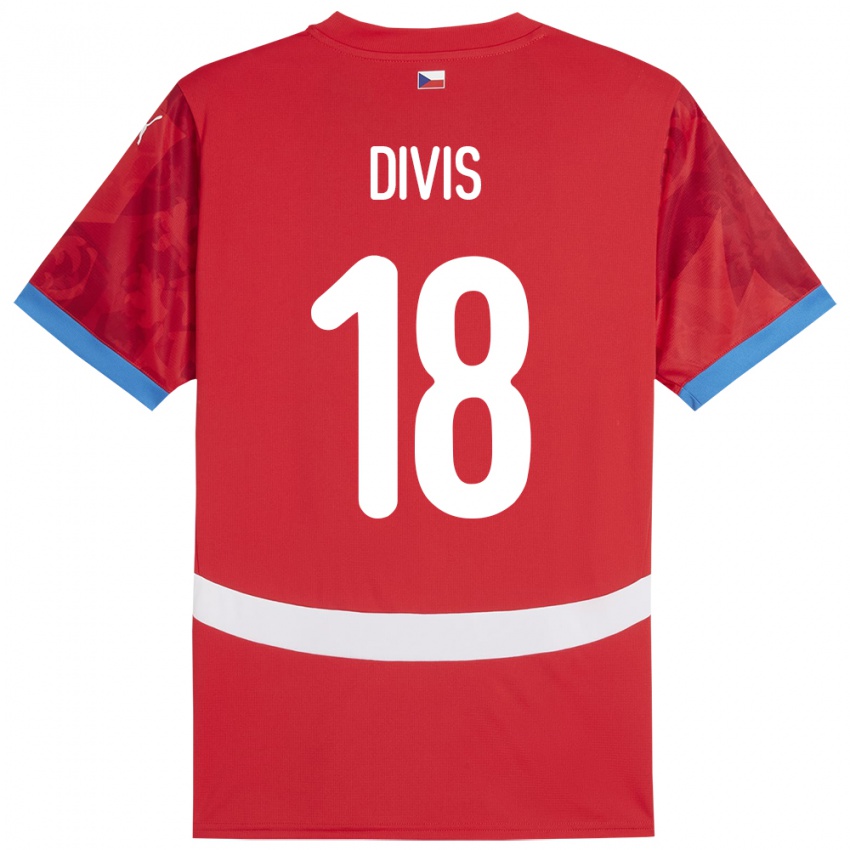 Kinder Tschechien Matej Divis #18 Rot Heimtrikot Trikot 24-26 T-Shirt Schweiz