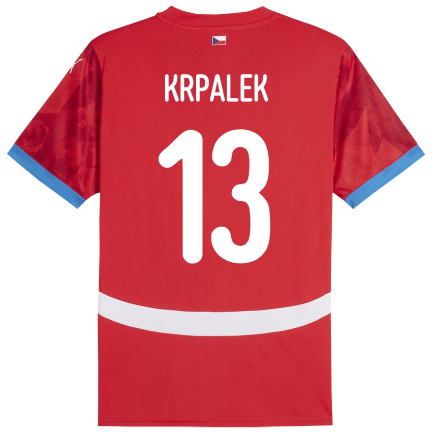 Kinder Tschechien Dennis Krpalek #13 Rot Heimtrikot Trikot 24-26 T-Shirt Schweiz