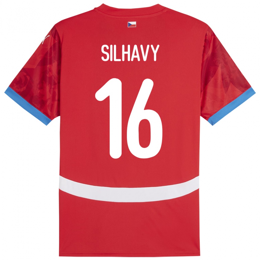 Kinder Tschechien Matyas Silhavy #16 Rot Heimtrikot Trikot 24-26 T-Shirt Schweiz