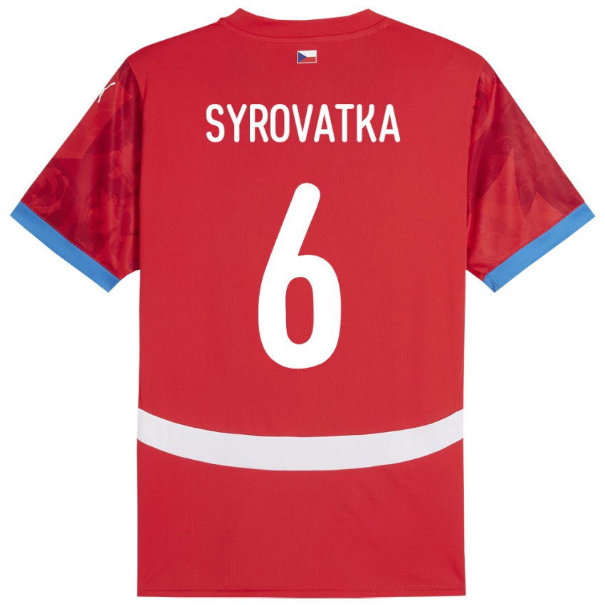 Kinder Tschechien Matyas Syrovatka #6 Rot Heimtrikot Trikot 24-26 T-Shirt Schweiz