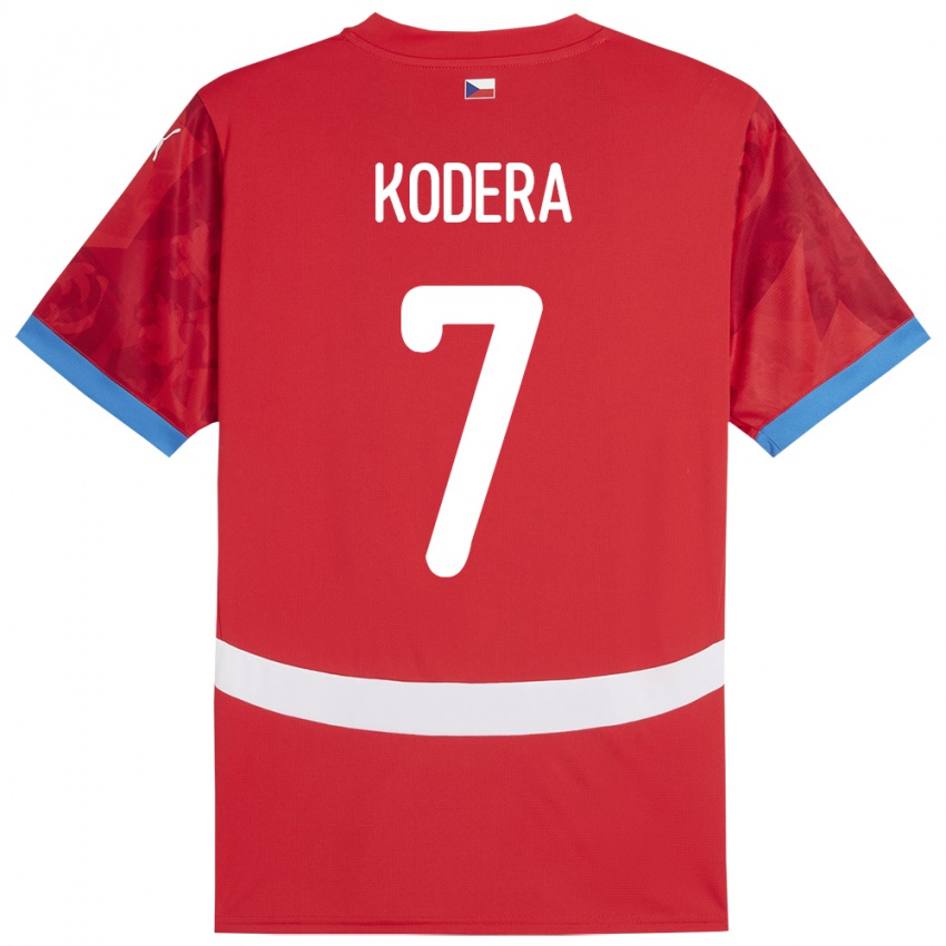 Kinder Tschechien Matyas Kodera #7 Rot Heimtrikot Trikot 24-26 T-Shirt Schweiz