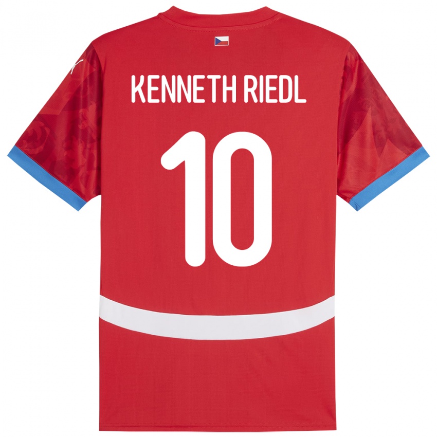 Kinder Tschechien Victor Kenneth Riedl #10 Rot Heimtrikot Trikot 24-26 T-Shirt Schweiz