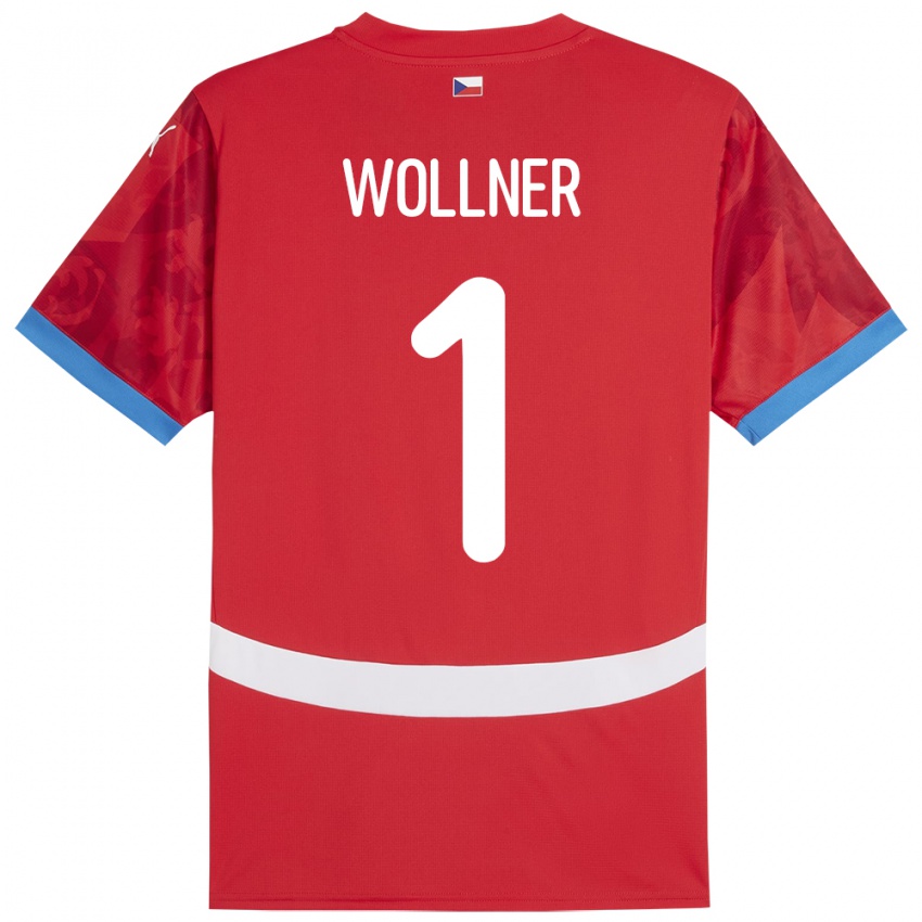 Kinder Tschechien Vojtech Wollner #1 Rot Heimtrikot Trikot 24-26 T-Shirt Schweiz