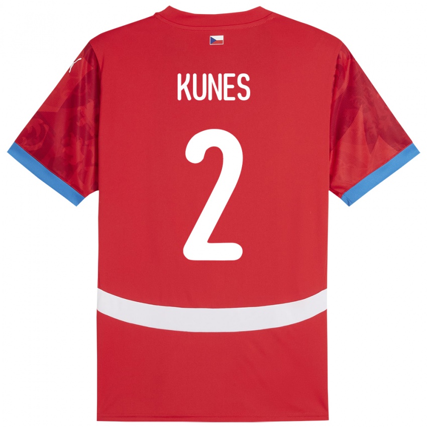 Kinder Tschechien Jan Kunes #2 Rot Heimtrikot Trikot 24-26 T-Shirt Schweiz