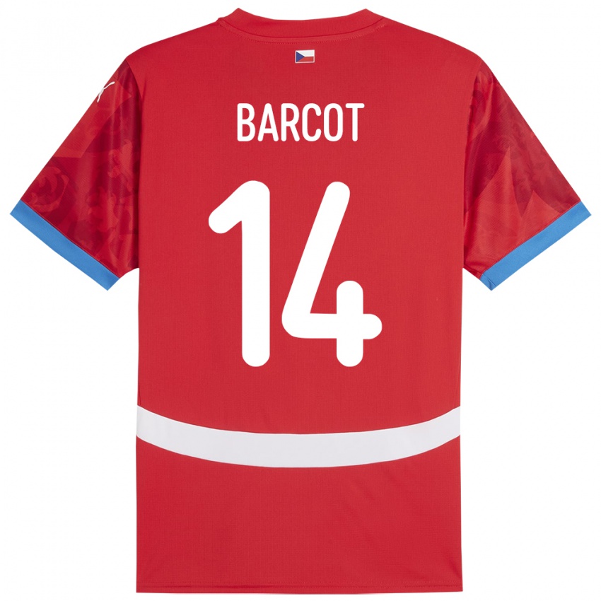 Kinder Tschechien David Barcot #14 Rot Heimtrikot Trikot 24-26 T-Shirt Schweiz