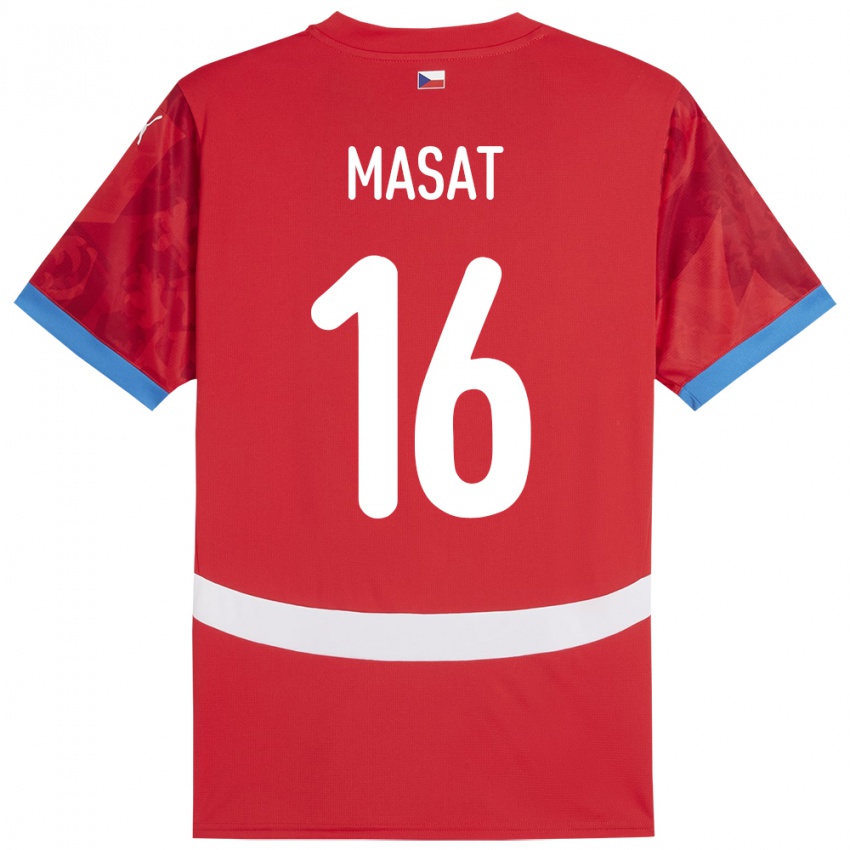 Kinder Tschechien Jakub Masat #16 Rot Heimtrikot Trikot 24-26 T-Shirt Schweiz