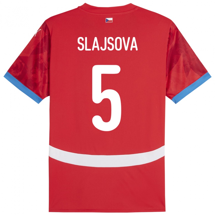 Kinder Tschechien Gabriela Šlajsová #5 Rot Heimtrikot Trikot 24-26 T-Shirt Schweiz