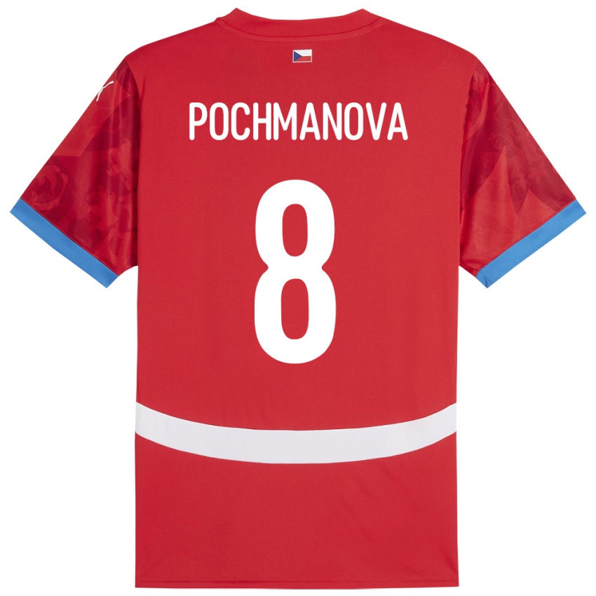 Kinder Tschechien Aneta Pochmanová #8 Rot Heimtrikot Trikot 24-26 T-Shirt Schweiz