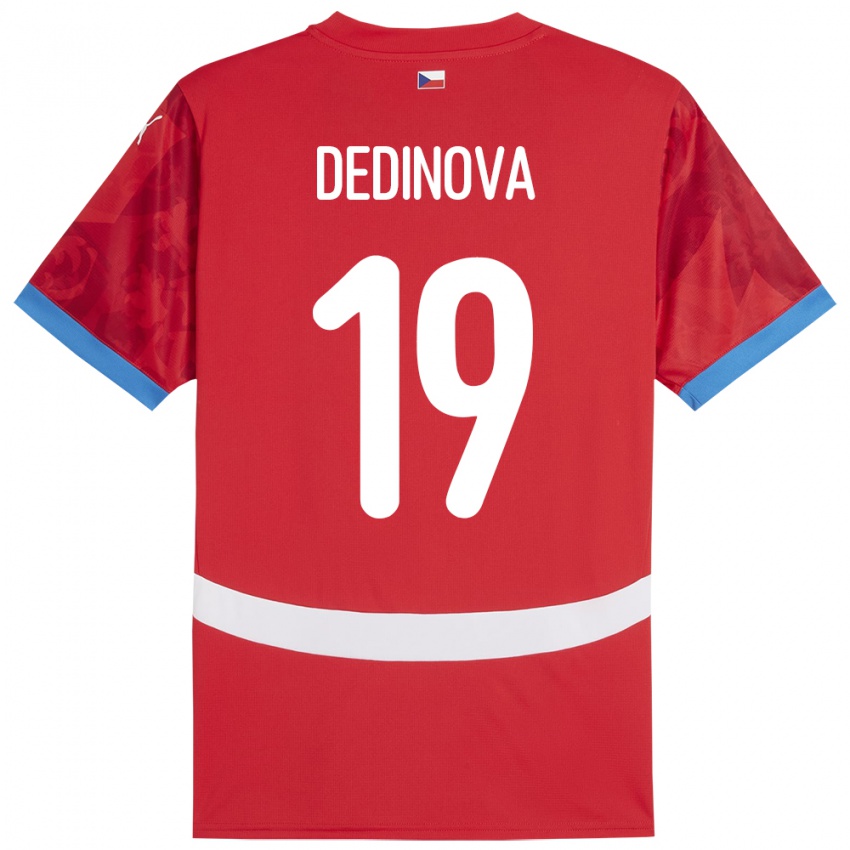 Kinder Tschechien Aneta Dědinová #19 Rot Heimtrikot Trikot 24-26 T-Shirt Schweiz