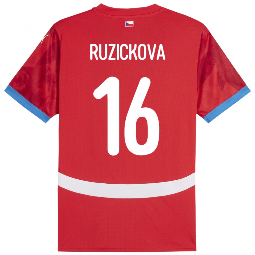 Kinder Tschechien Barbora Růžičková #16 Rot Heimtrikot Trikot 24-26 T-Shirt Schweiz