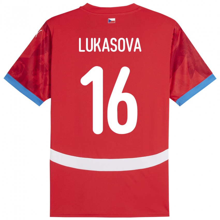 Kinder Tschechien Olivie Lukášová #16 Rot Heimtrikot Trikot 24-26 T-Shirt Schweiz