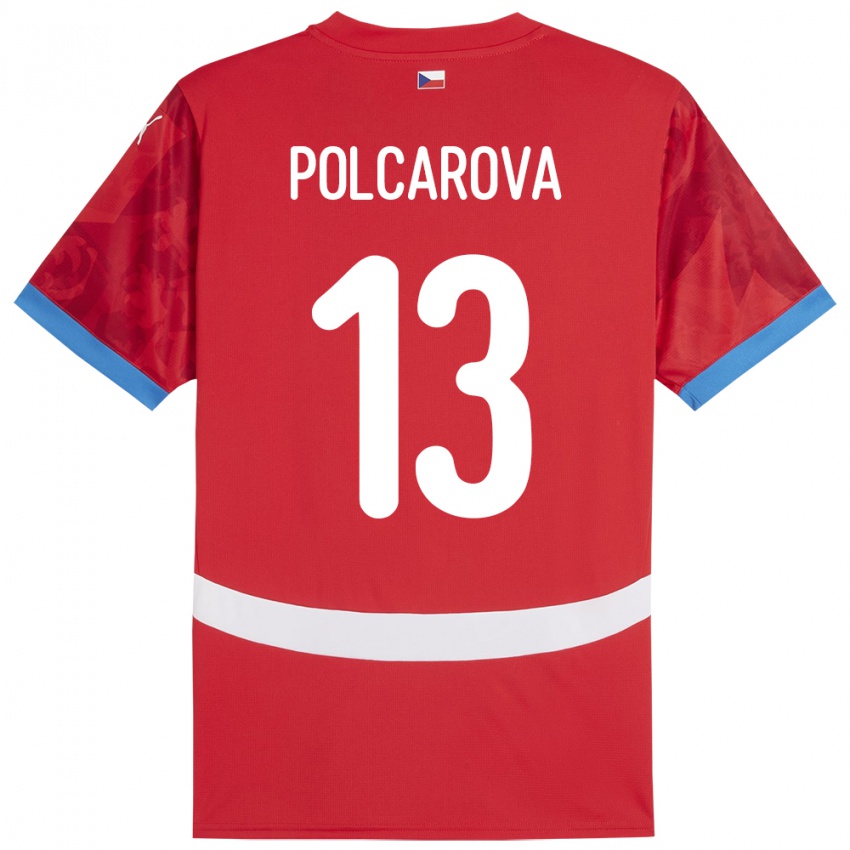 Kinder Tschechien Barbora Polcarová #13 Rot Heimtrikot Trikot 24-26 T-Shirt Schweiz