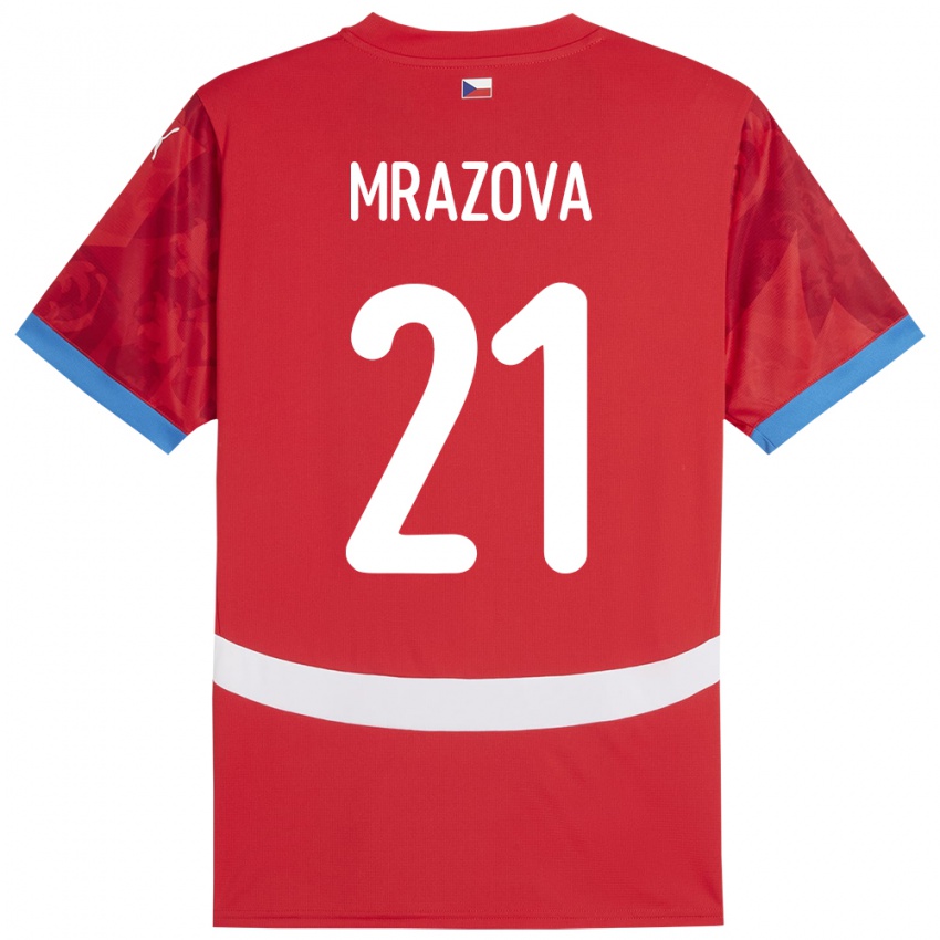 Kinder Tschechien Miroslava Mrázová #21 Rot Heimtrikot Trikot 24-26 T-Shirt Schweiz