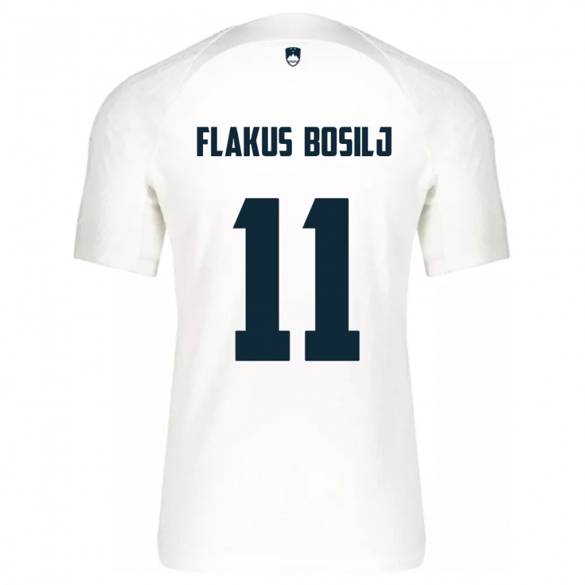 Kinder Slowenien David Flakus Bosilj #11 Weiß Heimtrikot Trikot 24-26 T-Shirt Schweiz