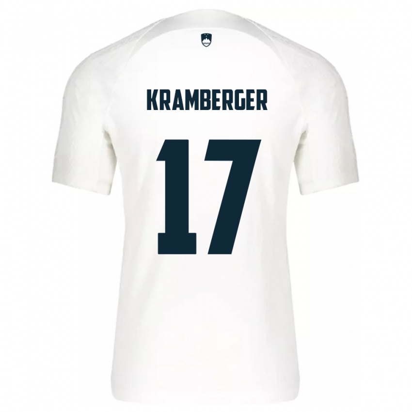 Kinder Slowenien Enej Kramberger #17 Weiß Heimtrikot Trikot 24-26 T-Shirt Schweiz