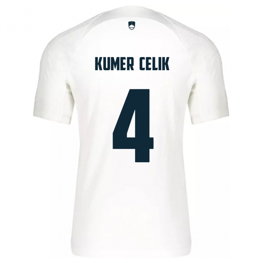 Kinder Slowenien An Kumer Celik #4 Weiß Heimtrikot Trikot 24-26 T-Shirt Schweiz