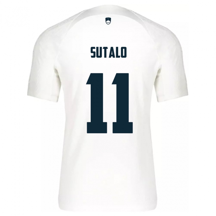 Kinder Slowenien Aleksej Sutalo #11 Weiß Heimtrikot Trikot 24-26 T-Shirt Schweiz