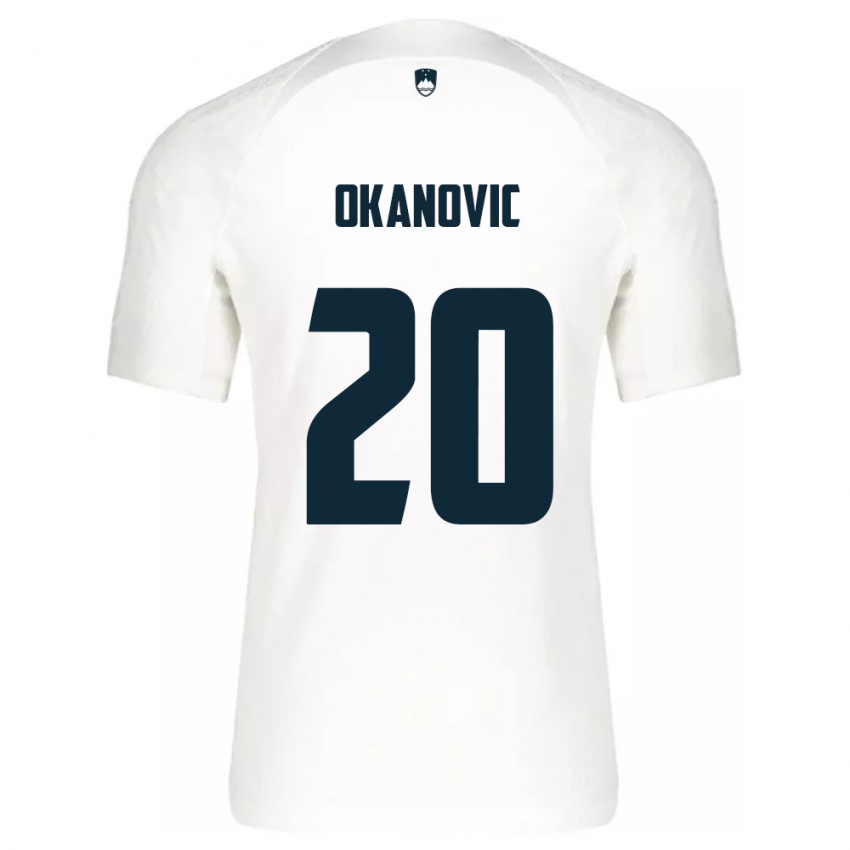 Kinder Slowenien Deen Okanovic #20 Weiß Heimtrikot Trikot 24-26 T-Shirt Schweiz