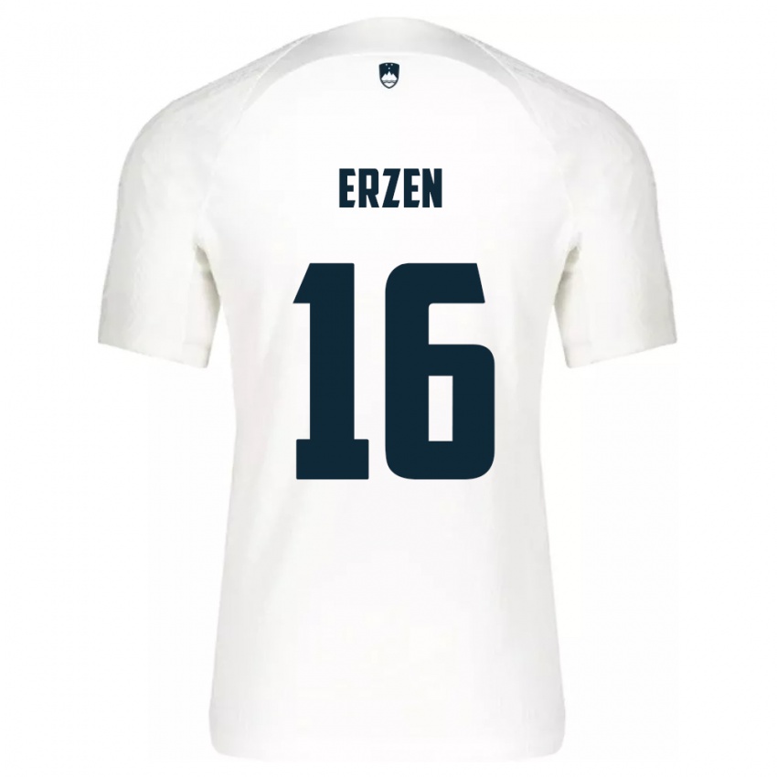 Kinder Slowenien Kaja Eržen #16 Weiß Heimtrikot Trikot 24-26 T-Shirt Schweiz