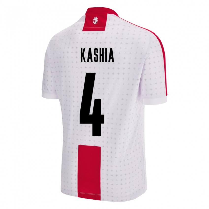 Kinder Georgien Guram Kashia #4 Weiß Heimtrikot Trikot 24-26 T-Shirt Schweiz