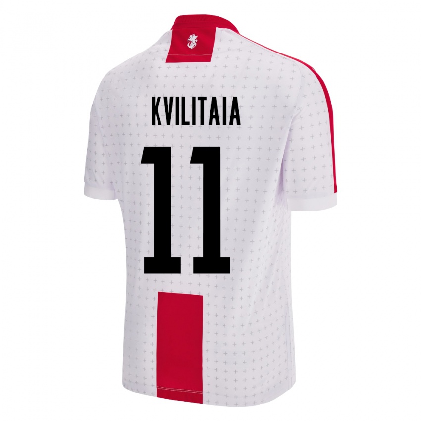 Kinder Georgien Giorgi Kvilitaia #11 Weiß Heimtrikot Trikot 24-26 T-Shirt Schweiz