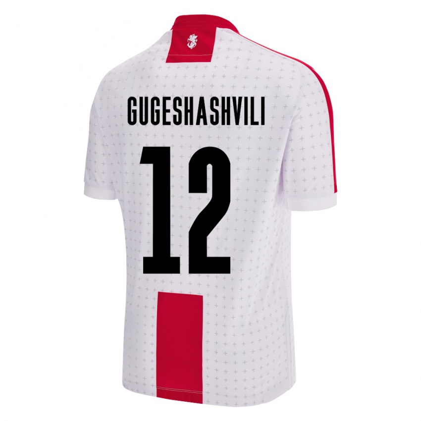 Kinder Georgien Luka Gugeshashvili #12 Weiß Heimtrikot Trikot 24-26 T-Shirt Schweiz