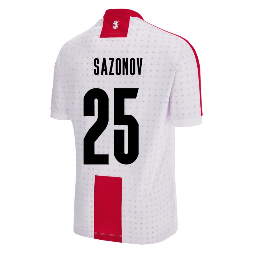 Kinder Georgien Saba Sazonov #25 Weiß Heimtrikot Trikot 24-26 T-Shirt Schweiz