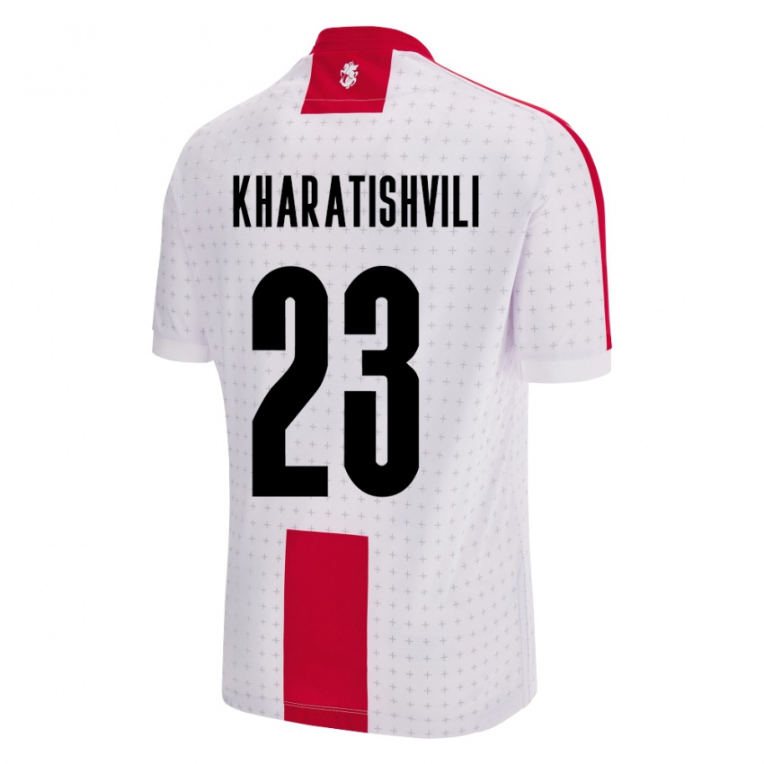 Kinder Georgien Luka Kharatishvili #23 Weiß Heimtrikot Trikot 24-26 T-Shirt Schweiz