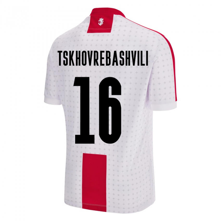 Kinder Georgien Nikoloz Tskhovrebashvili #16 Weiß Heimtrikot Trikot 24-26 T-Shirt Schweiz