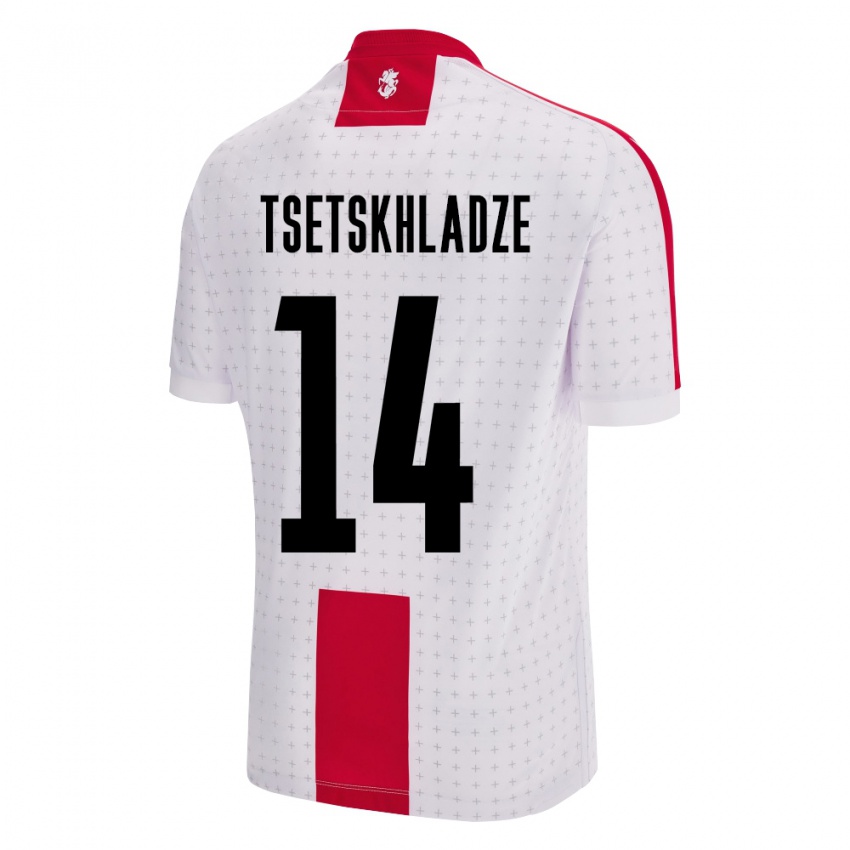 Kinder Georgien Nikoloz Tsetskhladze #14 Weiß Heimtrikot Trikot 24-26 T-Shirt Schweiz