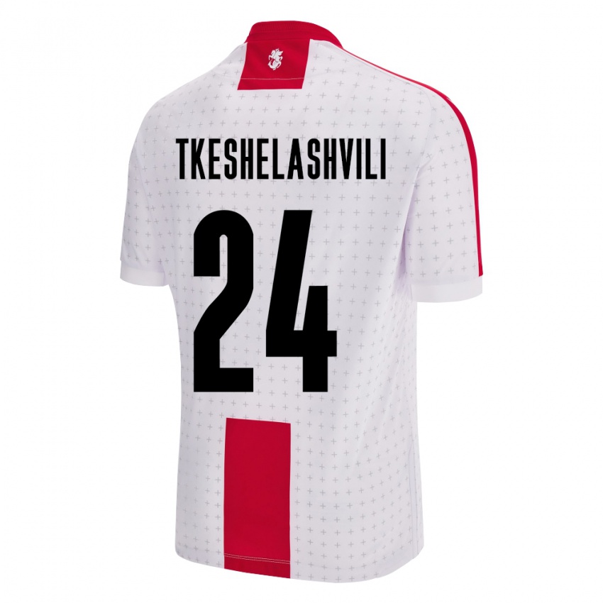 Kinder Georgien Amiran Tkeshelashvili #24 Weiß Heimtrikot Trikot 24-26 T-Shirt Schweiz