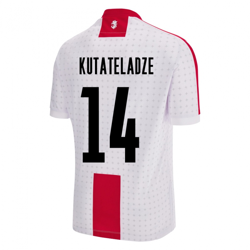 Kinder Georgien Alexandre Kutateladze #14 Weiß Heimtrikot Trikot 24-26 T-Shirt Schweiz