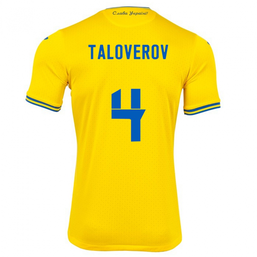 Kinder Ukraine Maksym Taloverov #4 Gelb Heimtrikot Trikot 24-26 T-Shirt Schweiz