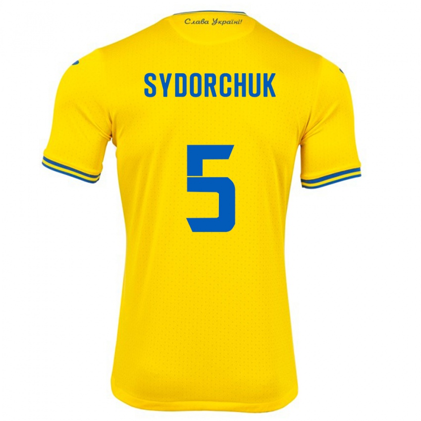 Kinder Ukraine Sergiy Sydorchuk #5 Gelb Heimtrikot Trikot 24-26 T-Shirt Schweiz