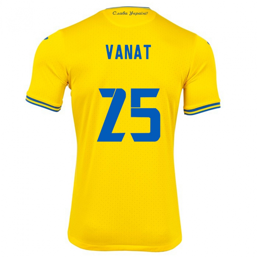 Kinder Ukraine Vladyslav Vanat #25 Gelb Heimtrikot Trikot 24-26 T-Shirt Schweiz