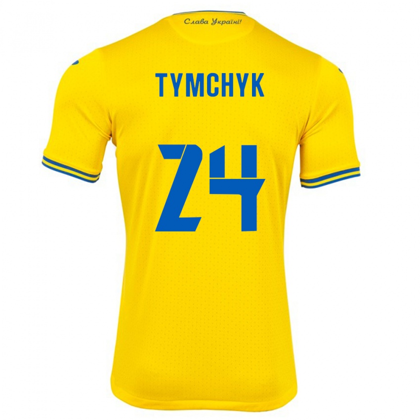 Kinder Ukraine Oleksandr Tymchyk #24 Gelb Heimtrikot Trikot 24-26 T-Shirt Schweiz