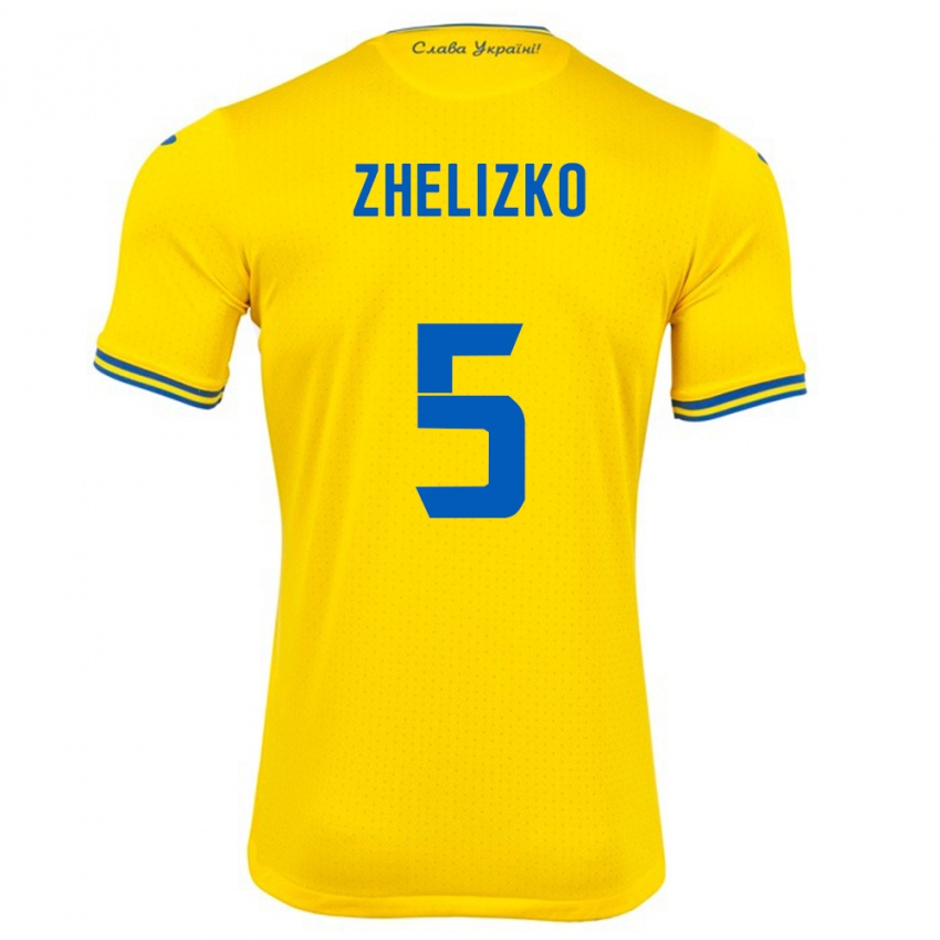 Kinder Ukraine Ivan Zhelizko #5 Gelb Heimtrikot Trikot 24-26 T-Shirt Schweiz